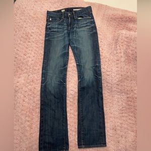 AG distress dark jeans